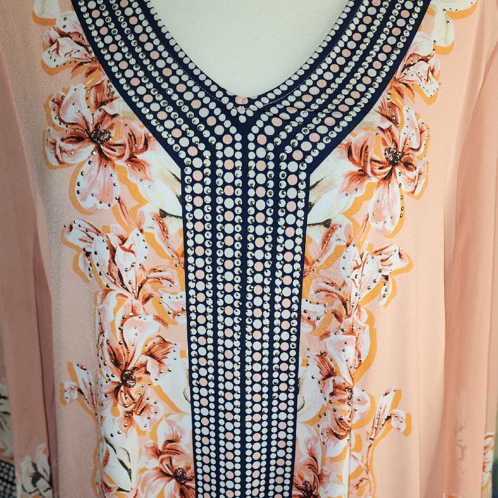 Floral Peach Women's Top - Picture 6 of 8